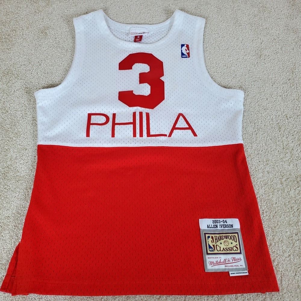 Allen Iverson Philadelphia 76ers Swingman Jersey SMALL Mitchell & Ness 2003-2004